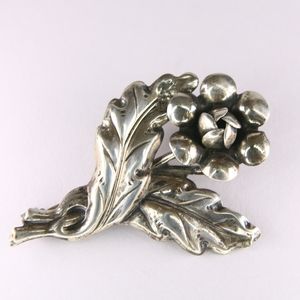Vintage Signed Felch & Co Danecraft Rose Flower Sterling Pin Brooch 925